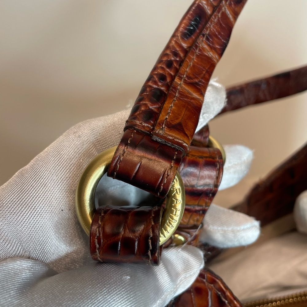 Brahmin Dagny Pecan croc-embossed leather handbag - Picture 7 of 16